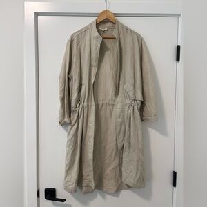 Babaton Light Tan Linen Blend Trench Coat